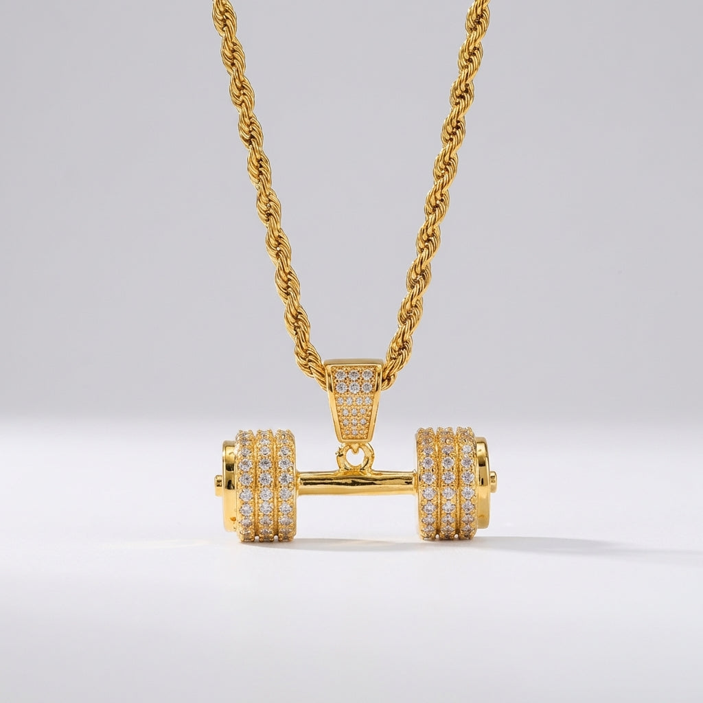 Diamond Dumbbell Necklace