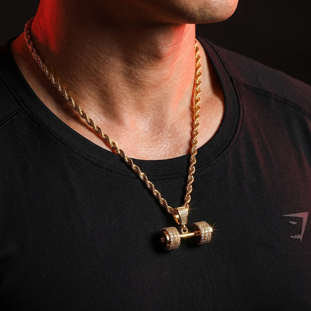 Diamond Dumbbell Necklace