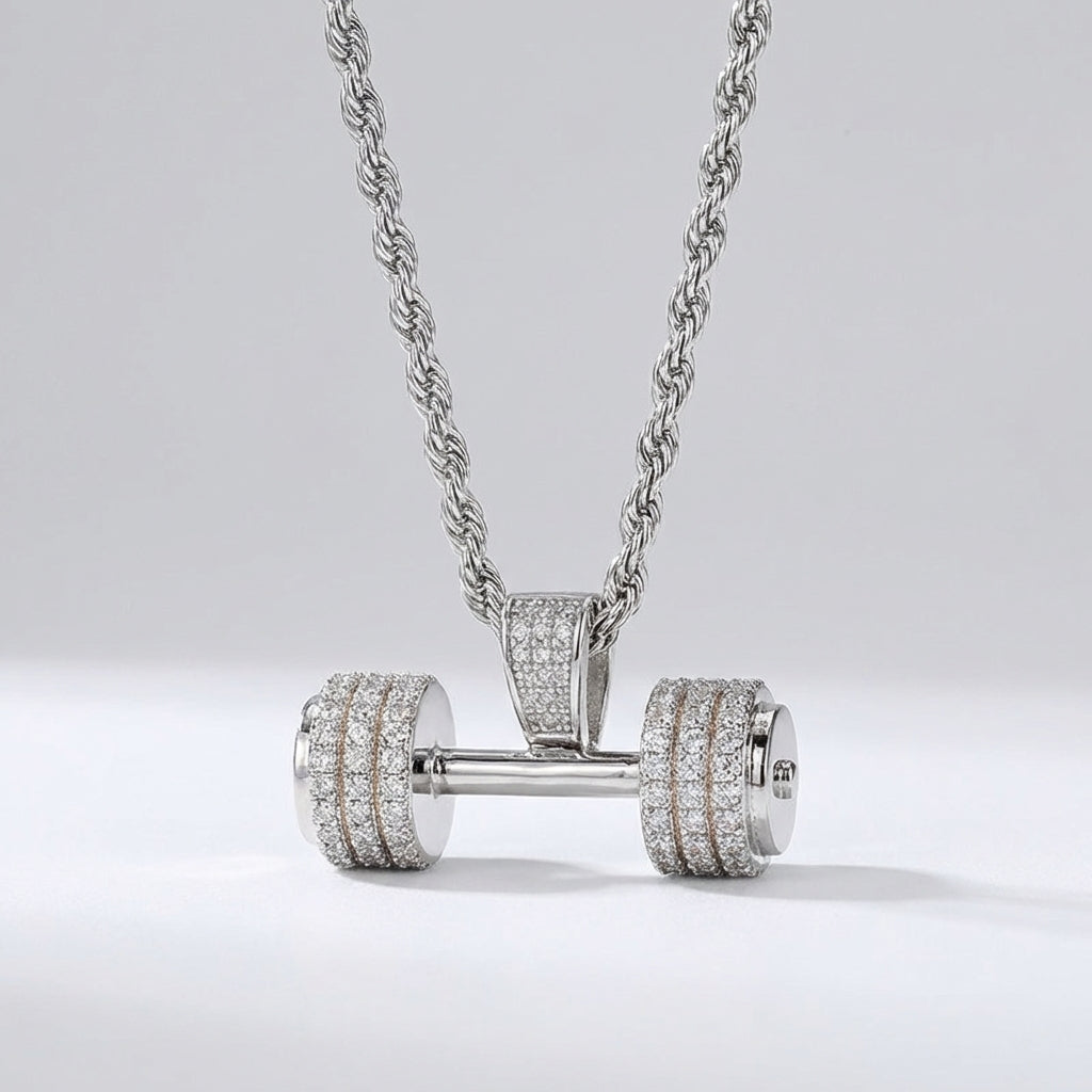 Diamond Dumbbell Necklace