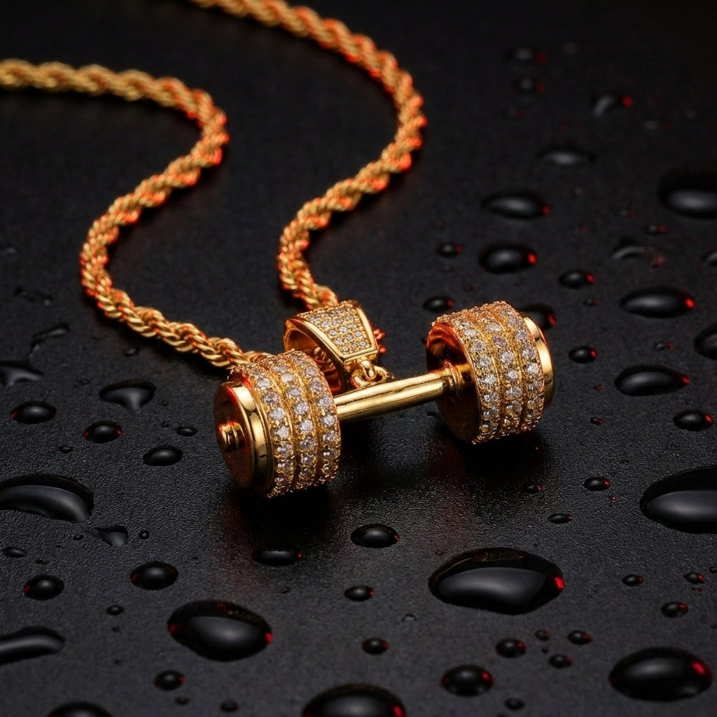 Diamond Dumbbell Necklace