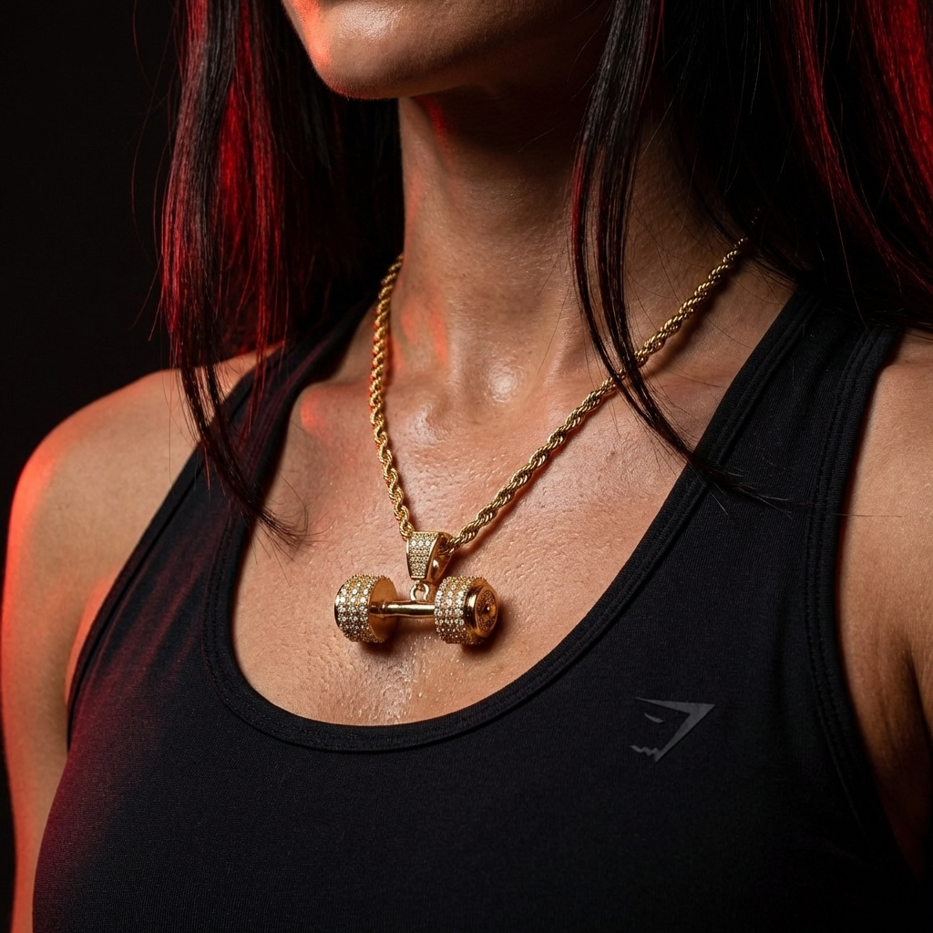 Diamond Dumbbell Necklace