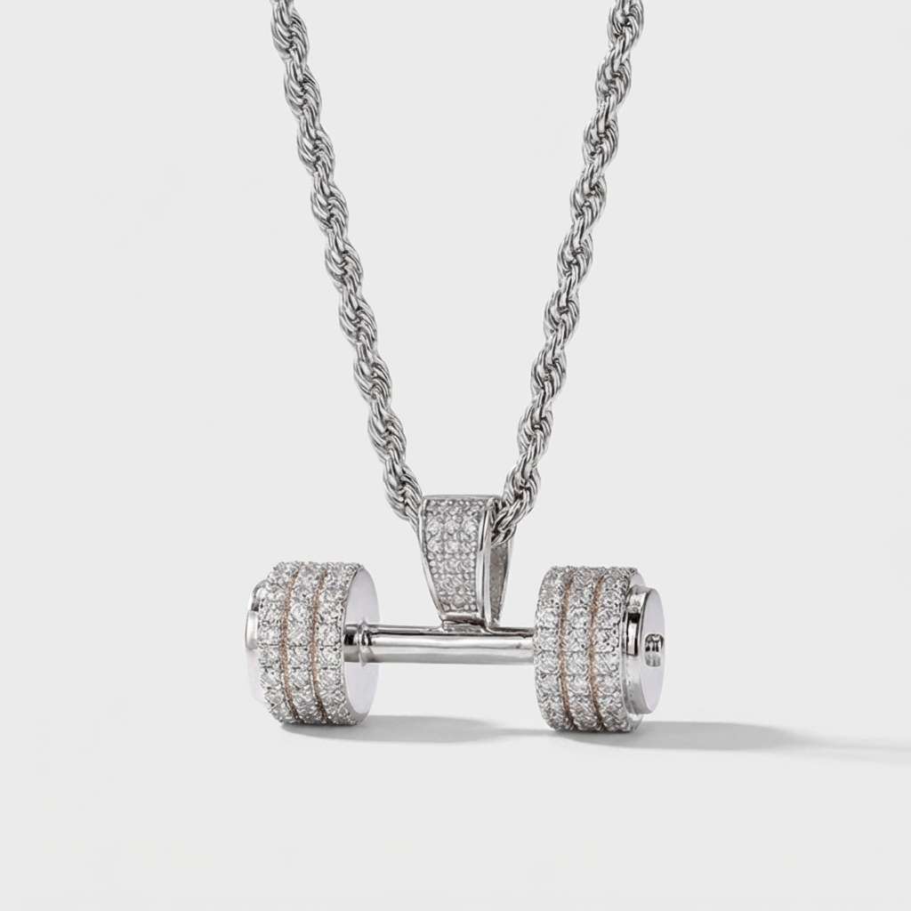 Diamond Dumbbell Necklace